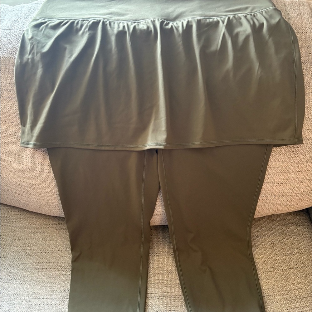 Olive Green zuda skirted leggings